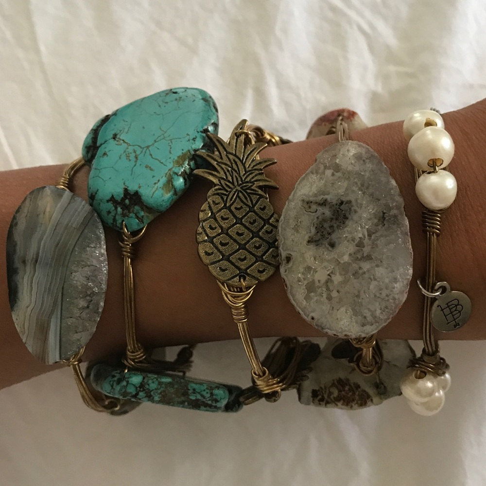(6) Bourbon & Bowties Bangle Bracelet stack